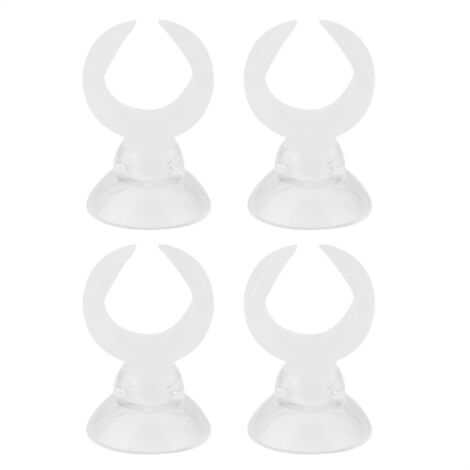 Porte-tubes pour aquarium avec ventouses - Fixation pour tuyaux d'air - Diamètre intérieur 14.6 mm (Blanc) (1/5)