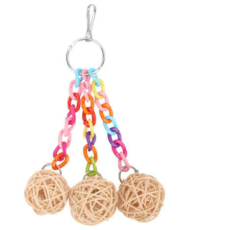Jouet pour Perroquet en Rotin Boule Acrylique Anti-Morsure, Hochet Suspendu pour Oiseaux (1/5)
