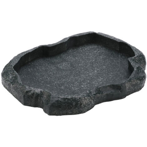 Bol Alimentaire et Abreuvoir en Pierre Résine Durable pour Tortue et Lézard (Vert M) (1/5)