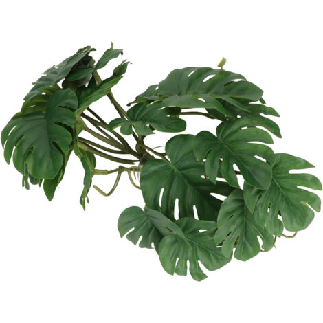 Plantes Artificielles Palmier pour Terrarium - Feuilles en Plastique Naturel avec Ventouse pour Tortue et Reptiles (1/5)