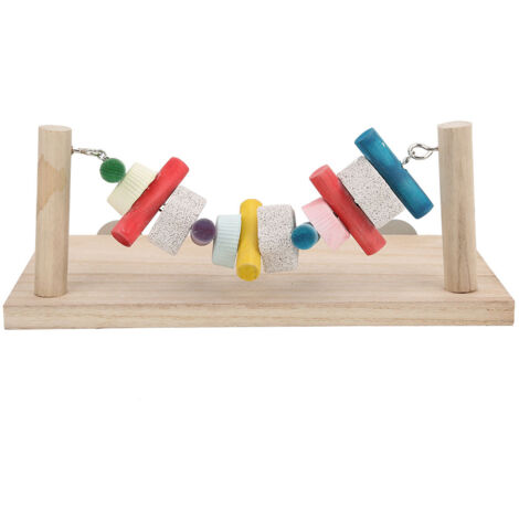 Plateau de saut en bois multifonction anti-mâchonnement pour hamster, lapin, chinchilla (1/5)