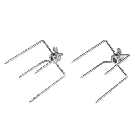 2 Pièces Fourchettes de Barbecue Multifonction en Acier Inoxydable - Outil de Cuisson pour Grill et Rôtisserie