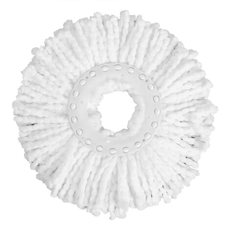 Tête de Serpillière Microfibre Rotative 360° - Recharge Magique pour Nettoyage (Blanc)