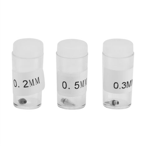 3 Pièces 0.2mm 0.3mm 0.5mm Buses et Aiguilles pour Aérographe - Accessoires de Remplacement