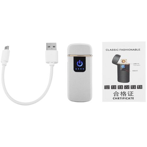 Allume-cigare électrique rechargeable USB sans flamme, double arc, résistant au vent (1/5)