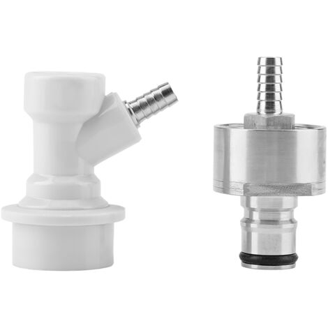 Bouchon de carbonation en acier inoxydable pour brassage maison, avec raccord rapide à bille et embout 1/4" pour liquide (1/5)