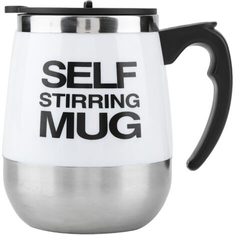 Tasse à café électrique portable en acier inoxydable avec agitation magnétique et mélange automatique - Blanc (1/5)