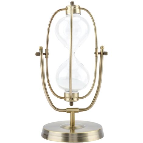 Sablier Rotatif en Verre Transparent - Décoration de Bureau et Cadeau Original - Minuteur de Sable Élégant 3 (1/5)