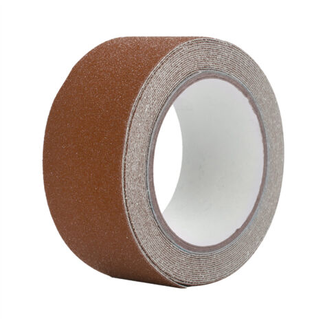 Ruban adhésif antidérapant PVC 5 m x 5 cm pour escaliers et sols - Décoration de sécurité marron
