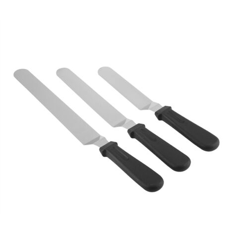 Ensemble de 3 spatules professionnelles en acier inoxydable pour gâteaux et décoration (1/5)