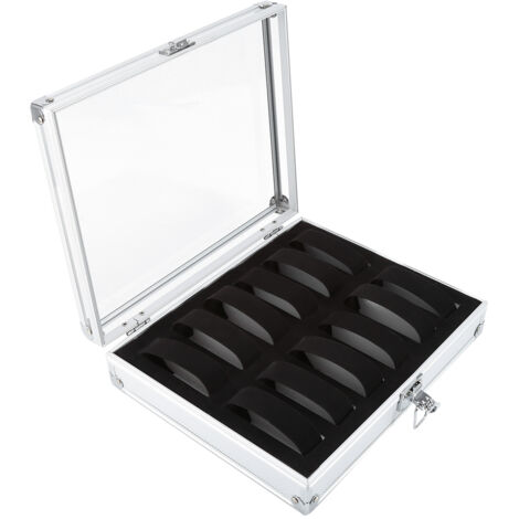 Boîte de Rangement 12 Cases pour Montres et Bijoux en Aluminium Rectangulaire (1/5)