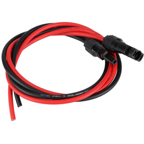 Paire de connecteurs mâle-femelle pour câble solaire rouge et noir 2,5mm (1/5)
