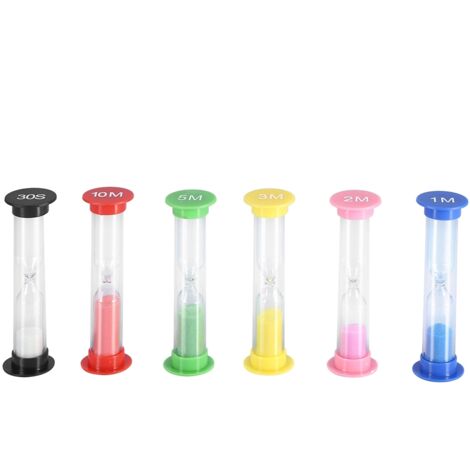 6 pièces Sabliers de Cuisson Minuterie pour Pâtisserie, Jeux et Décoration (1/5)