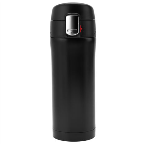 Bouteille Isotherme en Acier Inoxydable 350ml, Thermos Vide pour Café et Thé, Tasse de Voyage Noire (1/5)