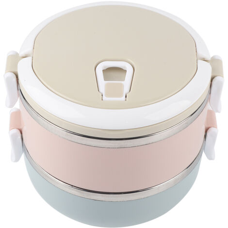 Boîte Bento Inox Portable 2 Étage 1400ml pour Repas (1/5)