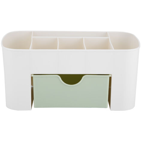 Organisateur de bureau multifonction avec tiroirs pour fournitures et maquillage, rangement vert pour la maison (1/5)
