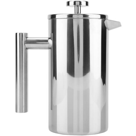 Cafetière à Piston en Acier Inoxydable Double Paroi avec Filtre, 1 Litre pour Café et Thé (1/5)