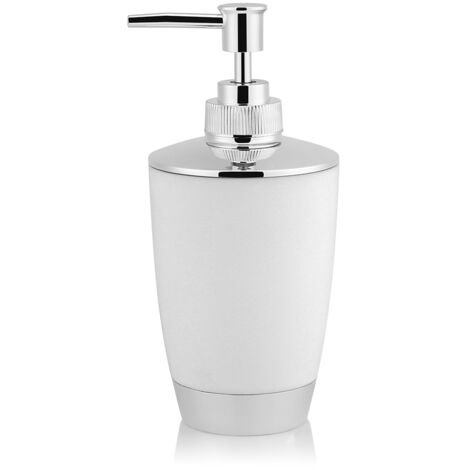 4 pièces d'accessoires de salle de bain : porte-savon, distributeur, porte-brosse à dents et gobelet en blanc (1/5)