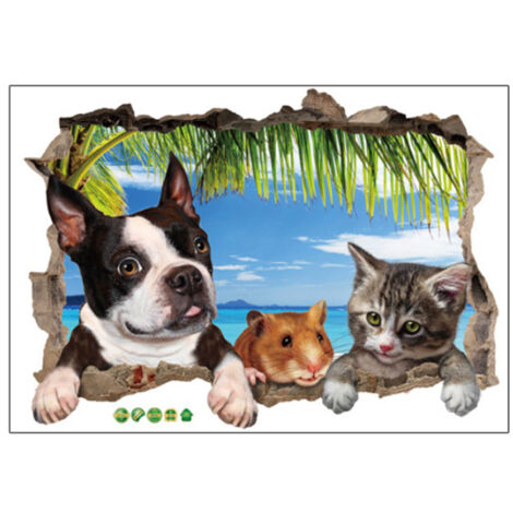 Autocollant mural amovible décoratif pour chiens, chats, rongeurs - Décoration maison et bureau (1/5)