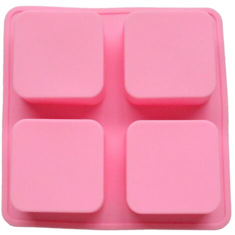 Moule à Gâteau en Silicone 4 Pièces Motif Carré pour Pâtisserie DIY et Chocolat