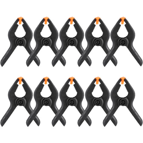 10 pièces Pinces à Ressort Plastique Noir 3 Pouces Type A pour Travail du Bois et Bricolage (1/5)