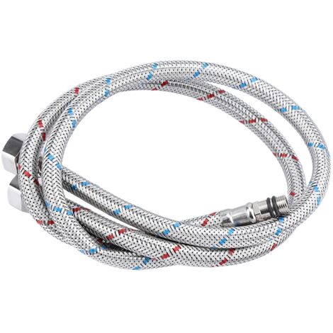 2 Pièces Raccord Robinet Flexible en Acier Inoxydable pour Eau Chaude et Froide (3/8" US / 9/16") (1/5)