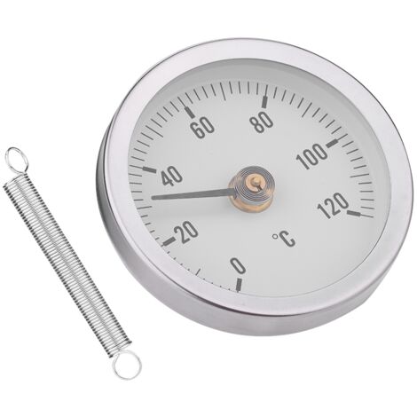 Thermomètre à ressort bimétallique 63mm IP55 pour surface de tuyau, étanche et résistant à la poussière, plage 0-120° (1/5)