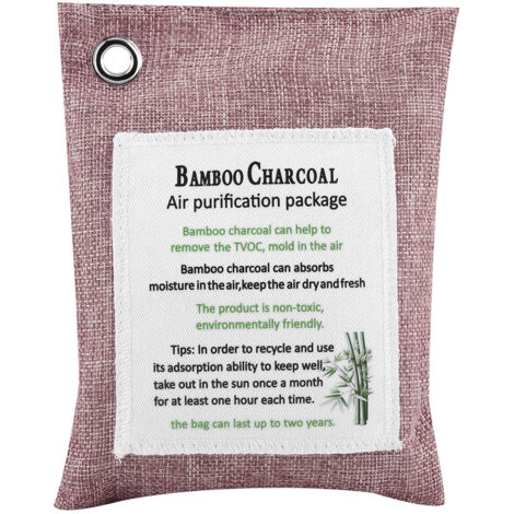 Sachet Déodorant au Charbon de Bambou Actif - Purificateur d'Air 8 Couleurs pour Voiture - Élimine les Odeurs, Peachpuff (1/5)