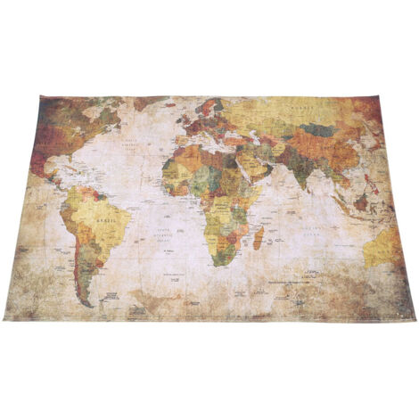 Tapis de Carte du Monde Antidérapant pour Salon - Moquette Douce Décoration Maison (1/5)