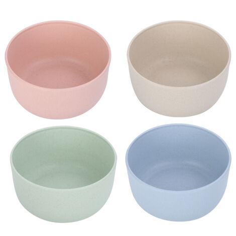 4 Bols en Paille de Blé pour Soupe, Nouilles et Riz – Set de Vaisselle Écologique (1/5)