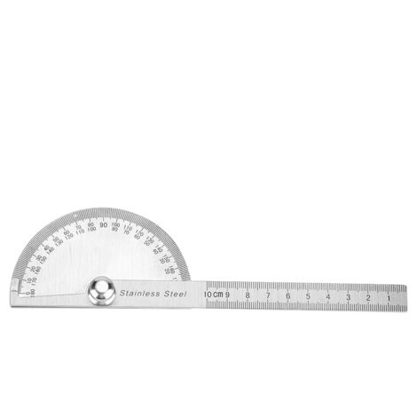 Règle de mesure d'angle en acier inoxydable 0-180°, rapporteur rotatif pour bricolage et menuiserie (1/5)