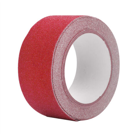Ruban adhésif antidérapant PVC 5 m x 5 cm pour escaliers et sols - Décoration de sécurité en rouge (1/5)
