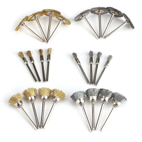 24 pièces Brosses à Polir en Acier Inoxydable/Laiton pour Meuleuse et Outil Rotatif (1/5)