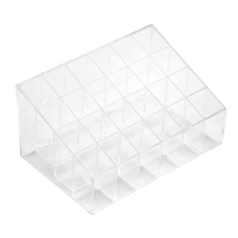 Étagère de Rangement Transparente 24 Cases pour Rouges à Lèvres et Vernis à Ongles (1/5)