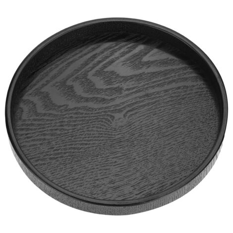 Plateau de service ronde en bois massif 27cm pour café, thé et repas (1/5)