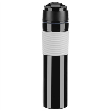 Bouteille Presse Café Portable 350ml, Tasse Isotherme pour Thé et Café en Voyage, Noir (1/5)