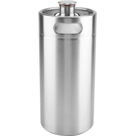 Fût à Bière Mini en Acier Inoxydable avec Couvercle Spirale, Idéal Maison Hôtel (3.6L) (1/5)