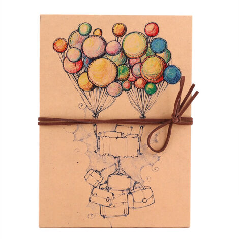 Album Vintage DIY à Plis Accordéon pour Scrapbooking Créatif - Couverture de Ballon Style Rétro Artisanal (1/5)