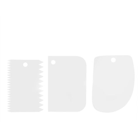 Lot de 3 spatules en plastique pour pâtisserie, décoration gâteaux et travail de la pâte (1/5)