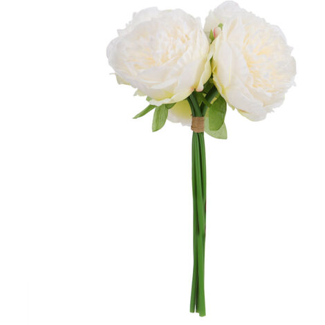Fleur artificielle pivoine blanche pour bouquet de mariage en soie (1/5)
