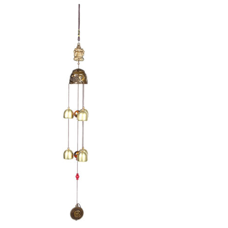 Carillon à Vent Feng Shui avec Cloches Colorées Porte-Bonheur pour Décoration Intérieure (Feuilles) (1/5)
