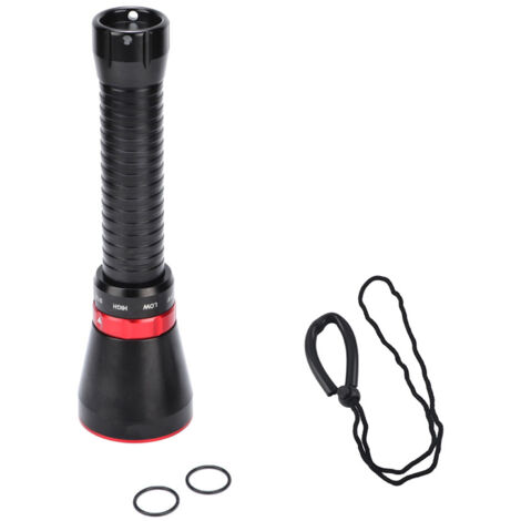 Lampe de plongée étanche 100m 18000LM haute luminosité torche sous-marine (rouge) (1/5)