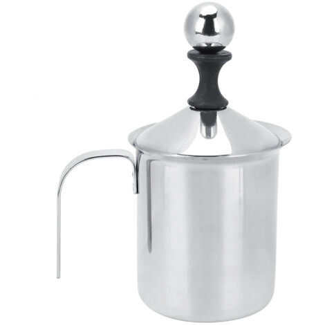 Mousseur à lait inox 400ml double couche pour cappuccino et latte (1/5)