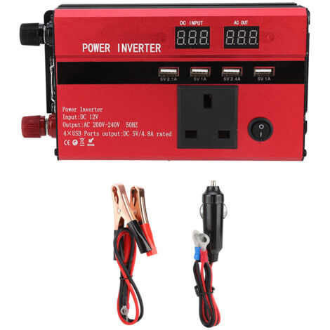 Onduleur Solaire Portable 600W USB LED 220V pour Maison, Conversion 12V/220V (Puissance 300W)