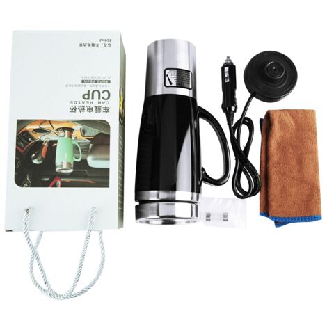 Tasse isotherme chauffante 12V pour voiture - Idéale café, thé, lait en voyage (Noir) (1/5)