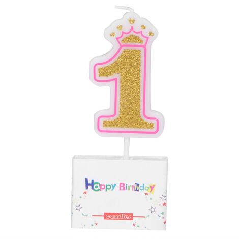 Couronne de fête avec bougies pour fille, chiffres 0-8, sans fumée pour anniversaire (1/5)