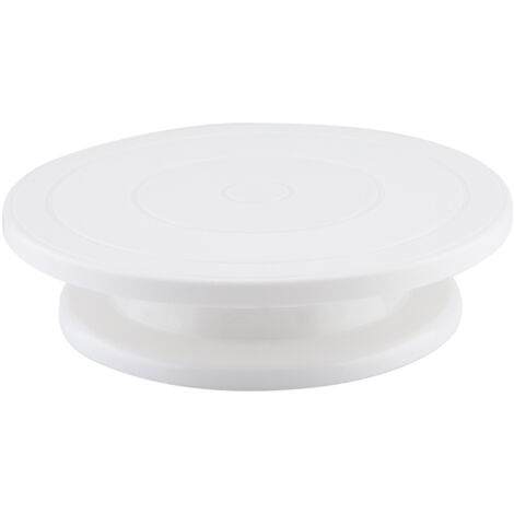 Plateau tournant pour décoration de gâteaux, support rotatif pâtisserie outil de décoration (blanc) (1/5)