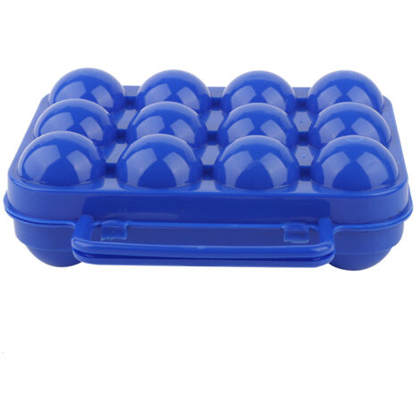 Boîte de Rangement Œufs Plastique Double Face avec Poignée pour 12 Œufs (Bleu) (1/5)