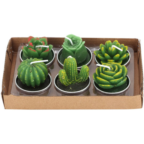 6 Bougies Décoratives Succulentes pour Mariage, Fête ou Décoration Maison (Lot de 6) (1/5)