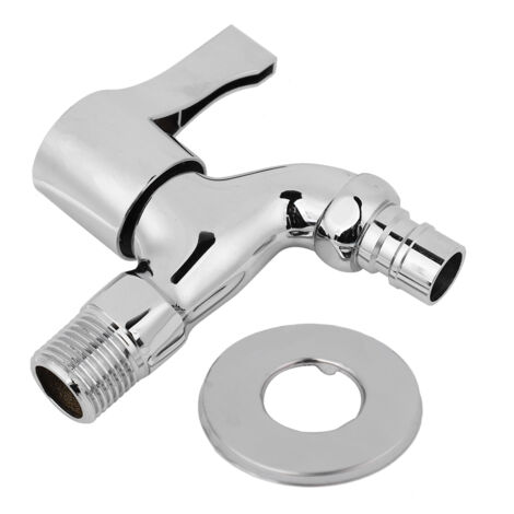 Robinet d'eau mural en acier inoxydable G1/2" pour machine à laver, salle de bain, froid seul (1/5)